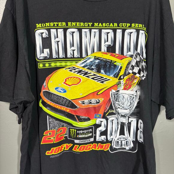 Nascar Fanatics Joey Logano Monster Energy Cup Series Champion Tee- Size 2XL - Picture 3 of 5